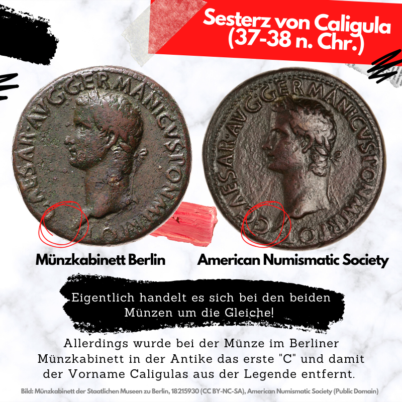 damnatio memoriae: Erradierter Sesterz